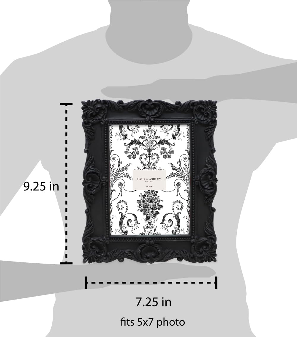 Amazon.com - Laura Ashley 5x7 Black Ornate Textured Hand-Crafted